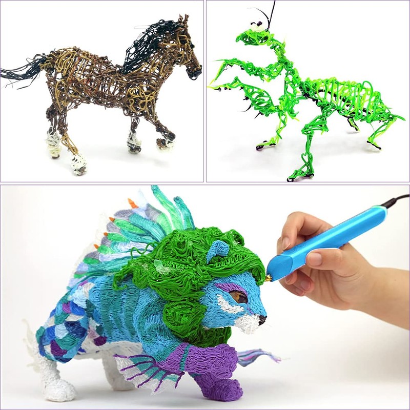 Helweet 3D Pen Filament Refills PLA, 10 Colors (Random), 1.75