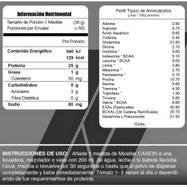 Proteina Meta Nutrition Micellar Casein 4 Lb - 50 Porciones Sabor Power chocolate