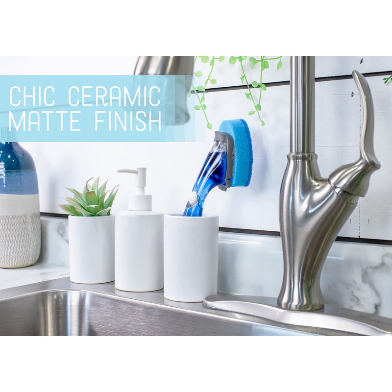 NAT & Jules Chic Modern Rounded 4.5 inch Ceramic Bathroom