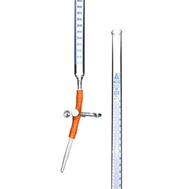 100mL Burette, Class B, Detachable Rubber Tube and Pinch Clip, Borosilicate Glass - Eisco Labs
