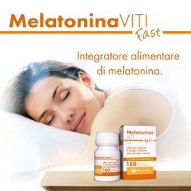 Melatonina Viti Fast - 180 Compresse Orodispersibili, Integratore per il Sonno al Gusto Arancia, Aiuta a Ridurre il Tempo per Addormentarsi, Senza Glutine e Senza Lattosio
