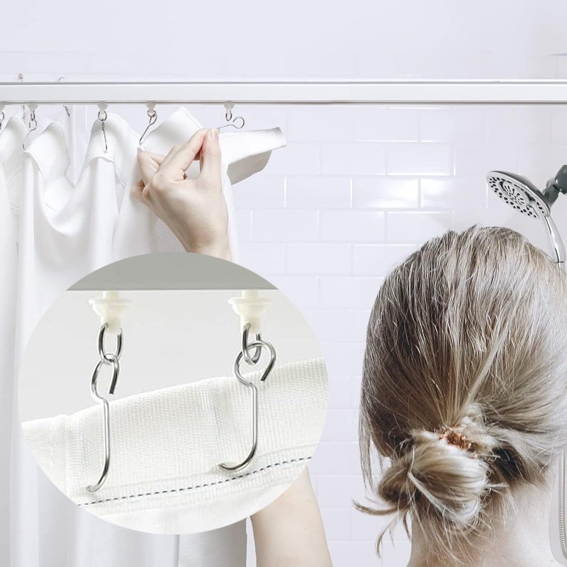 80 Pieces Curtain Hooks Gliders Curtain Gliders Shower Curtain Hooks
