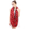 Lina & Lily Women's Loop Scarf with Christmas Pattern, red