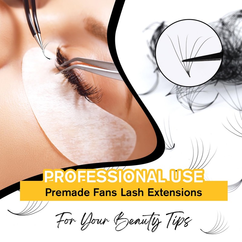 500 Premade Fans Lash Extension 10D 0.03 D Curl Promade