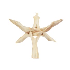 Indian Consigners Wooden Tripod Stand, Kobra Design (Natural White, 8 Inches)