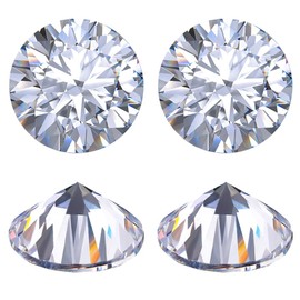 Beebeecraft 1 Box of 50 Pieces Cubic Zirconia Cabochons White AAA Round 8 mm Diamond Small Loose CZ Stone Synthetic Gemstone for DIY Jewellery Making