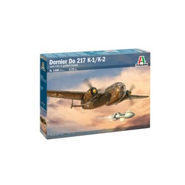 Italeri 1488 1:72 Dornier Do 217 K-1/K-2 with Fritz-X Model Building Kit, Stand Model Building, Crafts, Hobby, Gluing, Plastic Kit, Military Kit