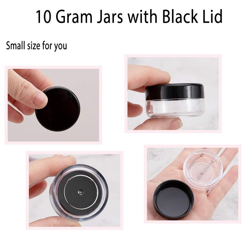 10 Gram Sample Containers with Lids, 10 Pack Sample Jars,
