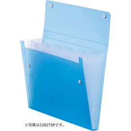 キングジム ドキュメントファイル シンプリーズ 透明 7ポケット A4 青 2282TSP-B