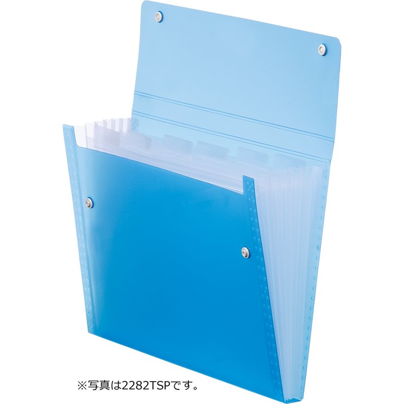 キングジム ドキュメントファイル シンプリーズ 透明 7ポケット A4 青 2282TSP-B