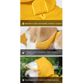 LATRAT Dog Raincoat, Waterproof Pet Raincoat with Hood Adjustable Coat for Dogs, Waterproof Coat, XXXXXXXXL