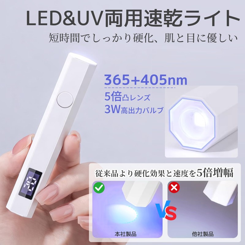 Kazousha Nail Light, Pen Type, LED & UV (Includes Latest
