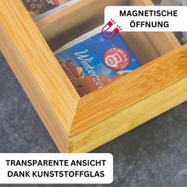 Westmark Teatime 15732260 Tea Box with 8 Compartments 28 x 16 cm Bamboo