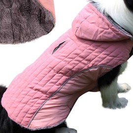 JoyDaog Fleece Dog Hoodie for Small Medium Dogs Super Warm Puppy Jacket for Cold Winter Dog Coats,Pink M
