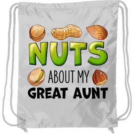 inktastic Nuts About My Great Aunt Peanut, Almond, Pistachio Drawstring Bag White 39f29