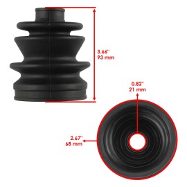 Caltric 2 Rear Axle Inner Outer CV Boot Kit for Arctic Cat 375 4X4 2002 / 450 4X4 2010