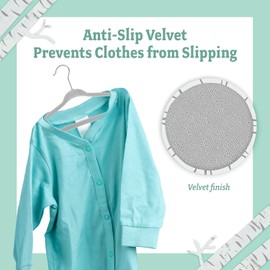 Baby Hangers for Clothes - 15, Velvet Childrens Coat Hangers for Nursery and Wardrobe Organisation - Kids Clothes Hangers - Pink