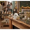 Cute Ghost Pumpkin Statue Halloween Decoration – Adorable Resin Figurine