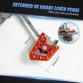 NICECNC Rear Foot Lever Peg Extender Brake Pedal Extension Aluminum Compatible with Yamaha Raptor 700 YFM700R 2006 2007 2008,Raptor 700R YFM700R 2009 2010 2011 2012 Red,See Fitments