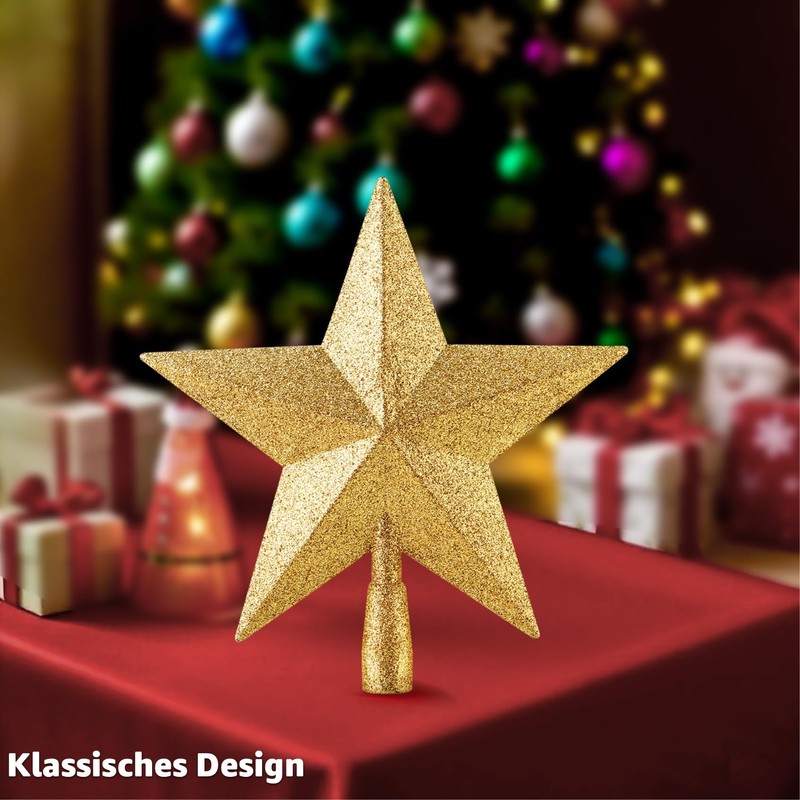 Star Gold Christmas Tree Topper, Tree Topper Topper for Christmas