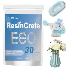 JDiction ResinCrete, 1000G Water-Based Eco-Friendly Formula, 20-30 Minutes Demold Fast Curing Eco Casting for Beginners, Mineral Casting Powder, Easy Mix for DIY Home Art