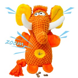 Cute Plush Elephant Dog Toy with Squeaky Sound & Crinkle Paper - Perfect for Small, Medium & Large Dogs (Orange)
