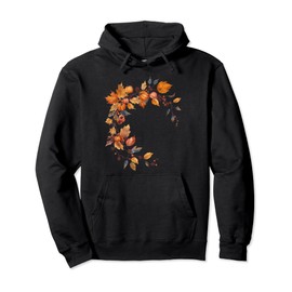 Festive Autumn Leaf Wreath Pullover Hoodie