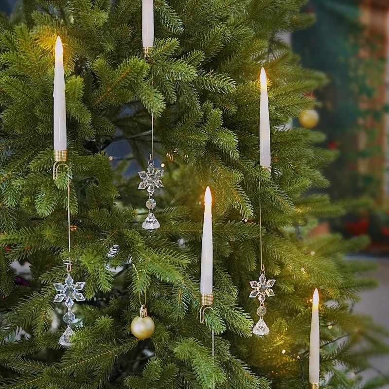 FREEPOWER 12PCS Flameless Christmas Tree Candles with Remote，Battery Operated Flickering