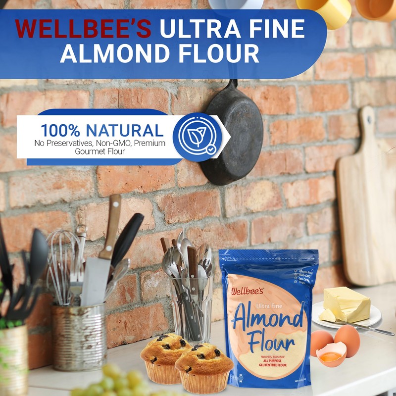 Wellbee's Almond Flour, Extra Fine, Gluten Free, Blanched, Low Carb,
