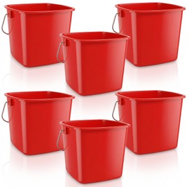 6 Pcs 3 Quart Small Bucket Square Detergent Sanitation Bucket Plastic Small