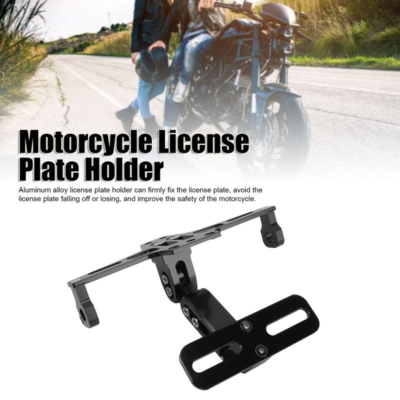 Motorcycle License Plate Bracket CNC Aluminium Alloy Universal Adjustable Motorcycle