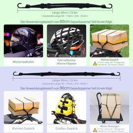 Pack of 2 Luggage Tensioners, Expander with Hooks, Lashing Straps with Hooks, Short Tie Down Straps with 4 Sliding Buckle, Tie Down Strap for Motorcycle, Bicycle, etc. (2 Pieces, 90 cm)