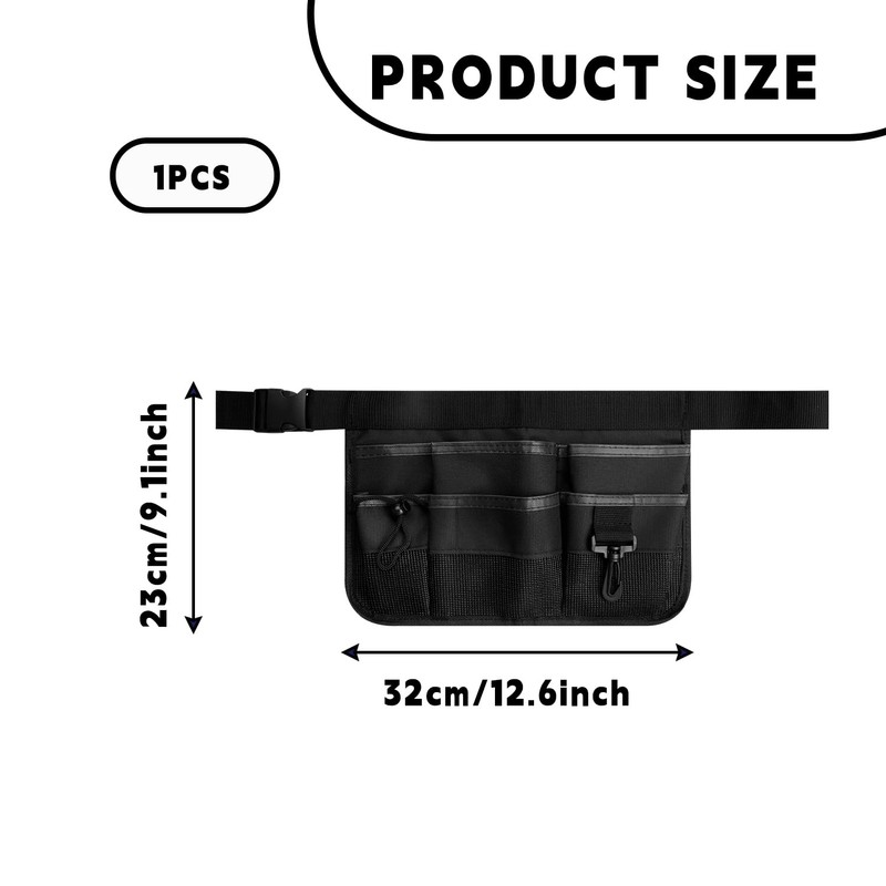 Bojueshaw Gardening Tool Belt with 8 Pockets,Adjustable Waist Bag,Waterproof Oxford