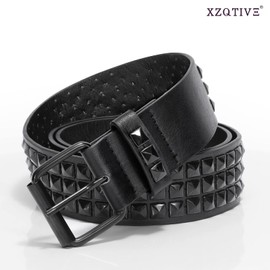 XZQTIVE Studded Belt Punk Rivet Belt Punk Leather Belt for Women/Men