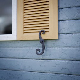 Renovators Supply Manufacturing Black Cast Iron Shutter Dog Holders 6.5" L S Style with Screws Pack of 6