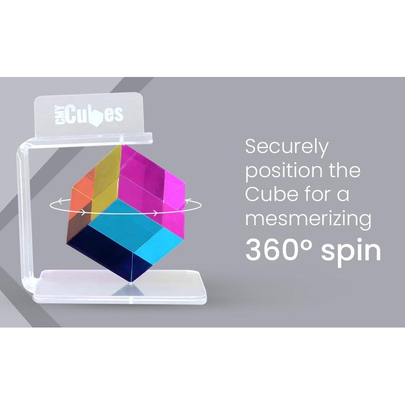 CMY Cubes Gyro Stand - 360º Spinning Display Stand -