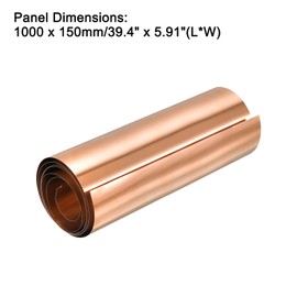 QUARKZMAN Copper Sheet Copper Foil Copper Plate Copper Matte Copper Sheet Metal Foil Polished Copper Sheet Roll Metal Foil Plate 1000 mm x 150 mm x 0.2 mm