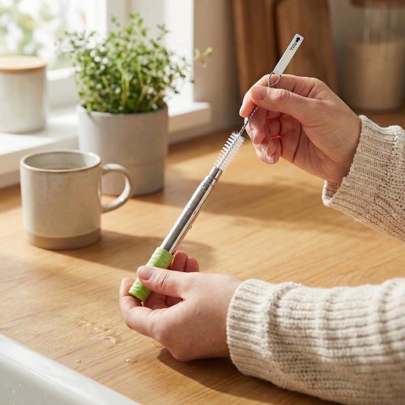 Foweroty 2 Pack Reusable Telescopic Stainless Steel Straw - Portable