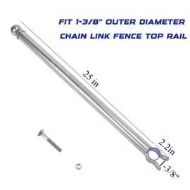 ICITYWALL 18 Pack Chain Link Fence Extension, 25" Fence Extension Height, Galvanized Post Extender for Dogs (1-3/8")