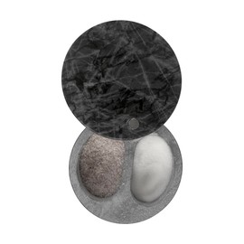 Fox Run Black Marble Double Salt Cellar Black 4” x 4” x 2.5”