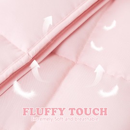 HOSUKKO Weighted Blanket - 10 lbs Pink Breathable Heavy Blanket(41 * 60 inches, 10 lbs)