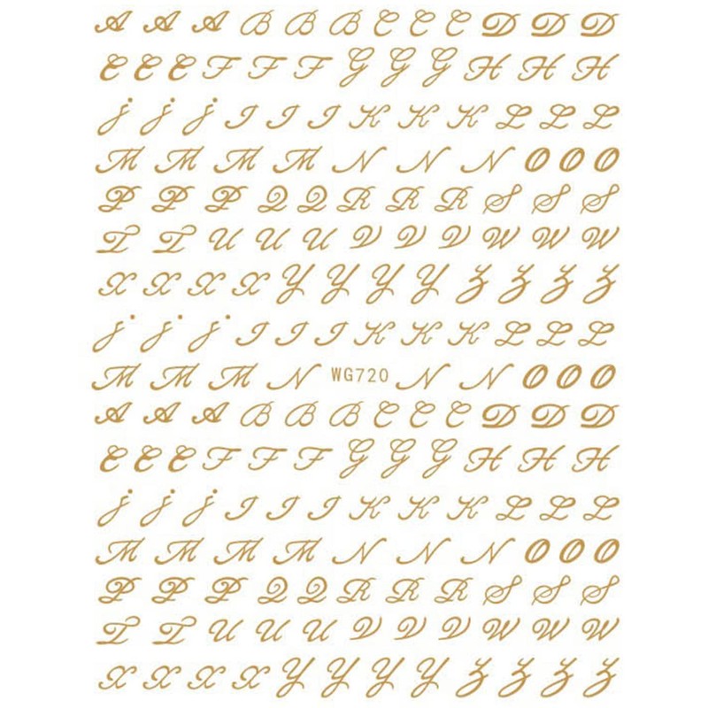 LANODO 6 Pcs Nail Stickers Alphabet 3D English Letters (6