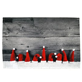 texpot Set of 2 Place Mats 30 x 45 cm 100% Polyester Christmas Hats in Snow