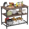 3 Tier Kitchen Island with Shelves Sturdy Kitchen Island Table