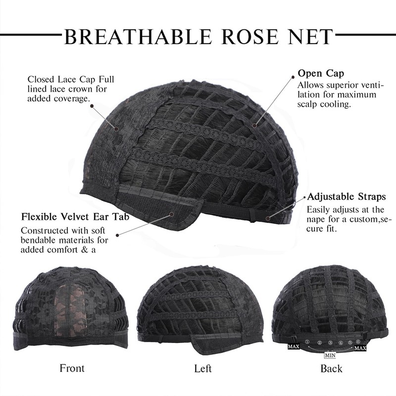 OUFEI Long Black Wig With Curtain Bangs Natural Wavy Wigs