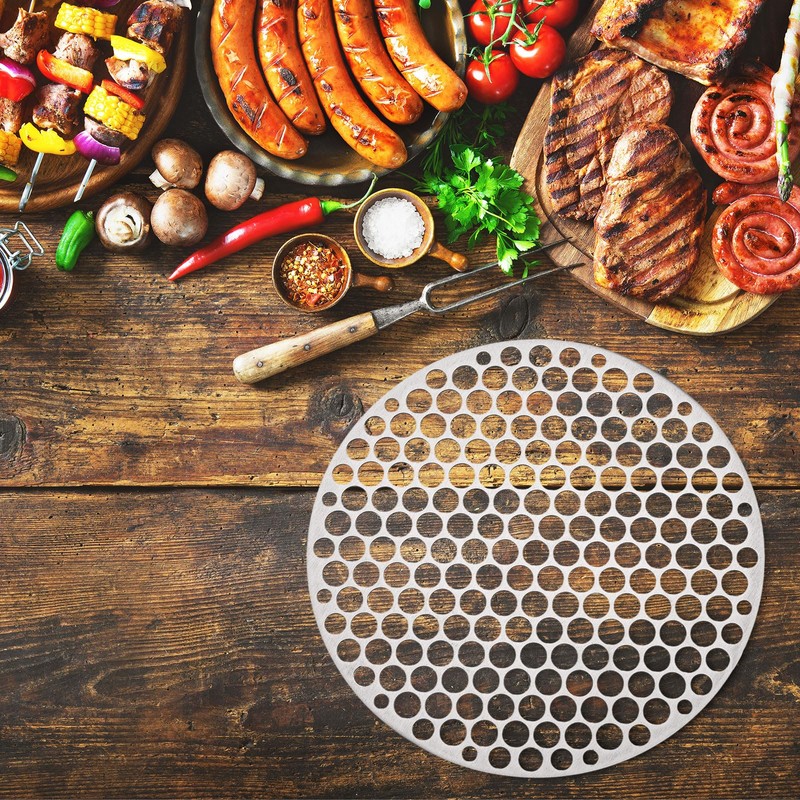 PATIKIL Round BBQ Grill Mesh Plate, 12 Inches (Approx. 11.8