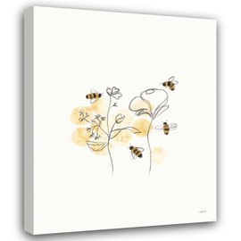 ArtDirect Bees and Botanicals III 15x18 Gallery Wrapped Canvas Museum Art by York, Leah