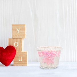 MAGICLULU Basket Cuddly Toy Storage Fruit Display Sourdough Mini Party Supplies Party Decoration Candy Container Rattan Animated Candy Holder PVC Pink