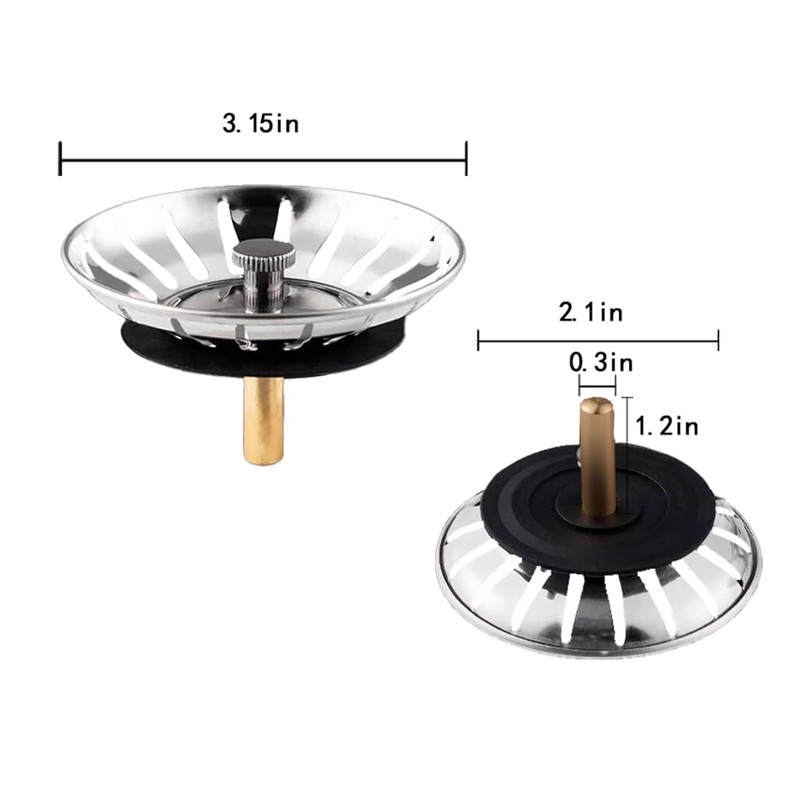 Kitchen Sink Basket Strainer Replacement for US Standard Drains (3.15