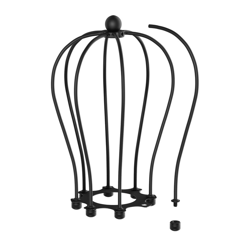 ledscom.de Pack of 2 Cage Lampshade, Black, Diameter 115 mm